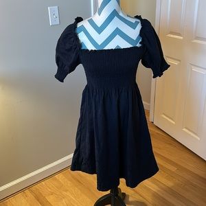 Hill House Athena Nap Dress - Navy Brocade (XS)